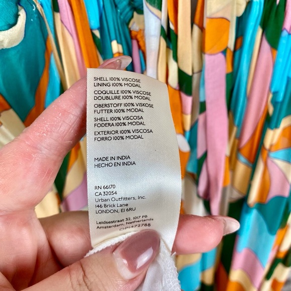 Anthropologie Maeve Keyhole Halter Maxi Dress in Blue Multi Size 1X Plus. - Picture 11 of 15